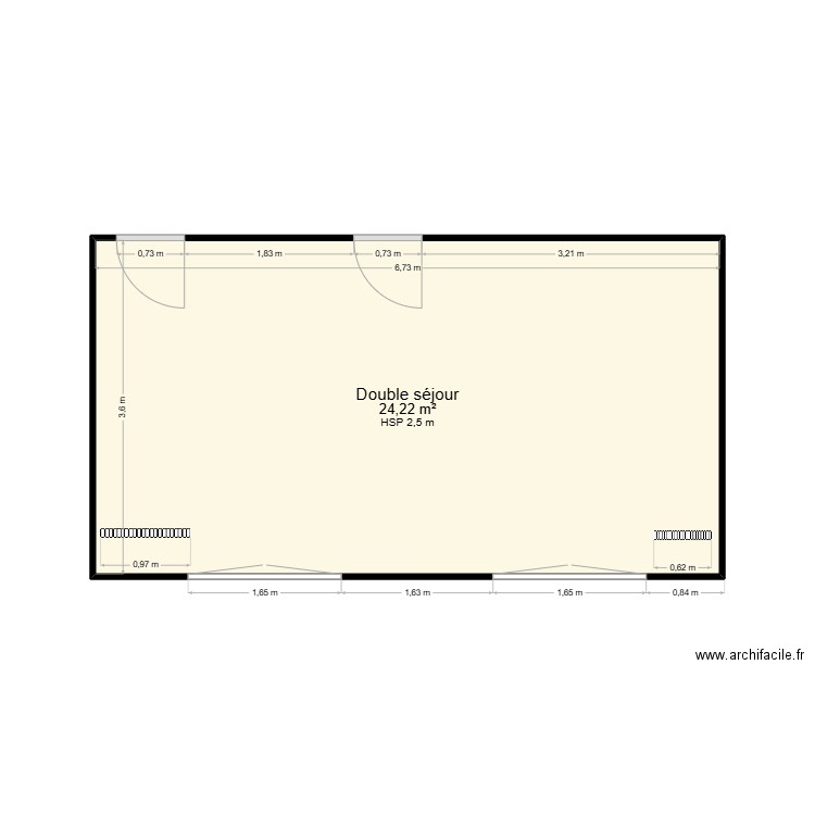 eliot. Plan de 1 pièce et 24 m2