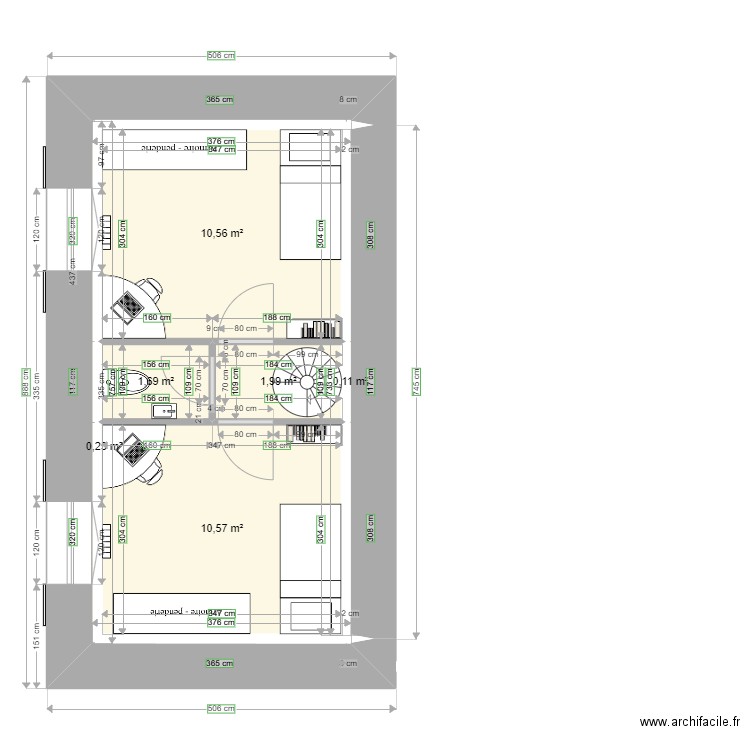 Campu Maio ETAGE. Plan de 6 pièces et 25 m2