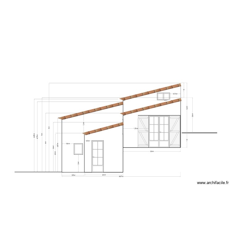 face ouest prorpre. Plan de 0 pièce et 0 m2