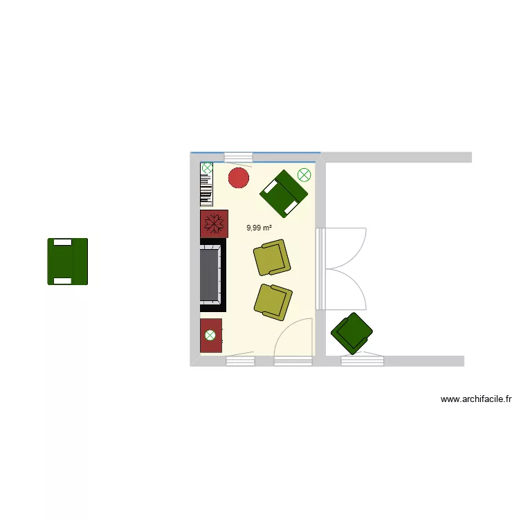 DISPOSITION MEUBLES CHEMINEE 2. Plan de 