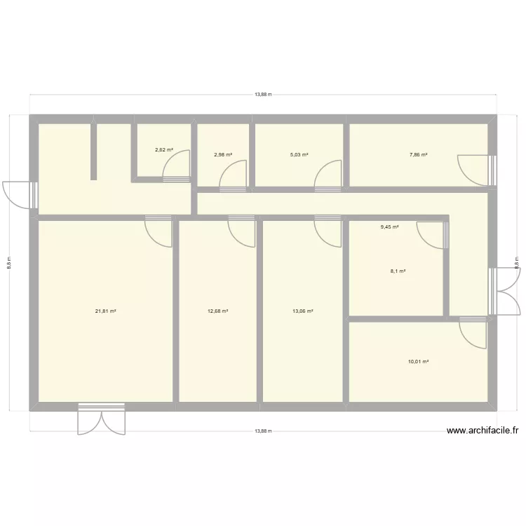 MORNAS PRINCIPAL. Plan de 11  et 103 m²
