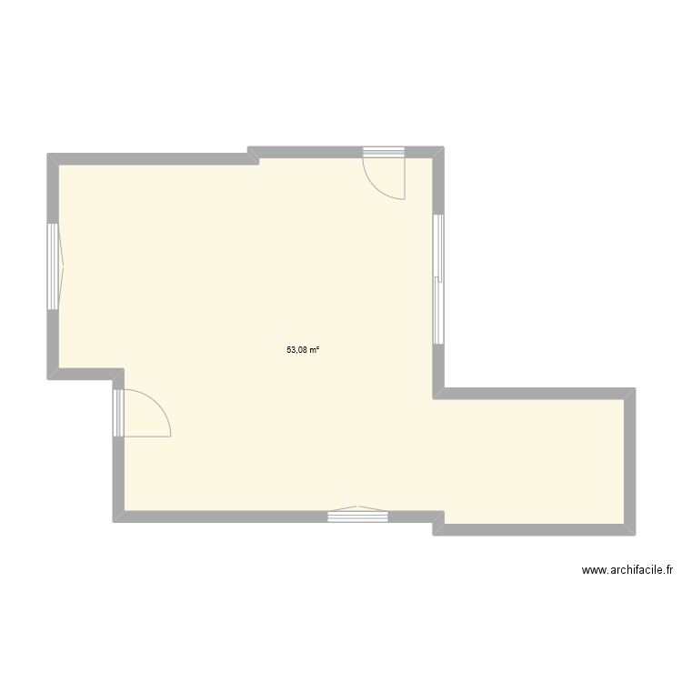 RSA. Plan de 1 pièce et 53 m2