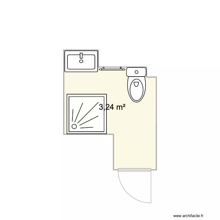 meunier. Plan de 1 pièce et 3 m²