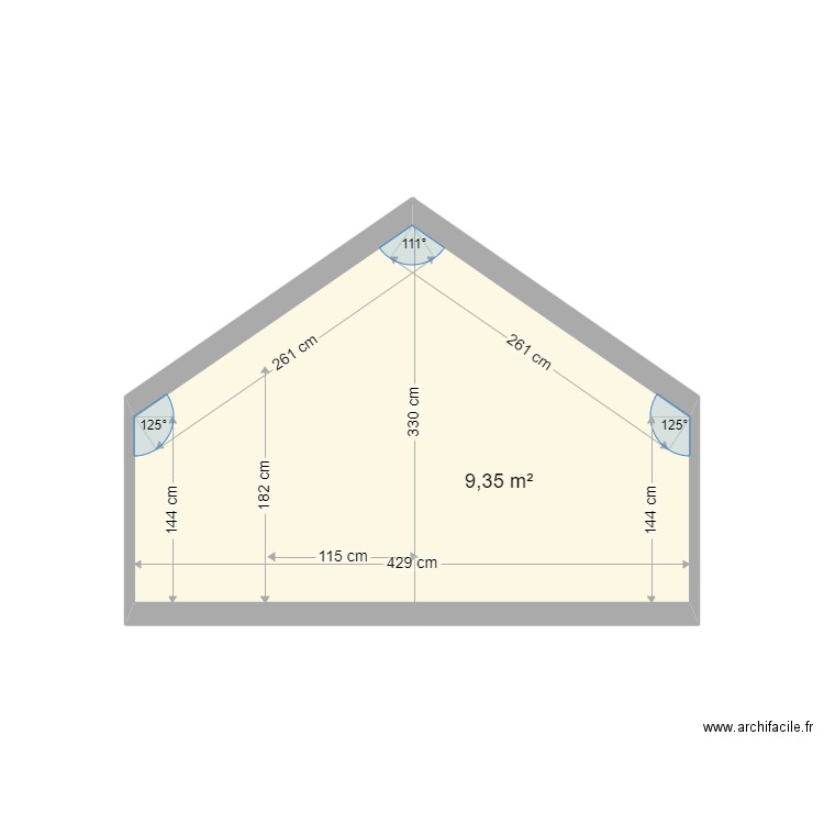 MAXIME ANTOINE 2. Plan de 1 pièce et 9 m2