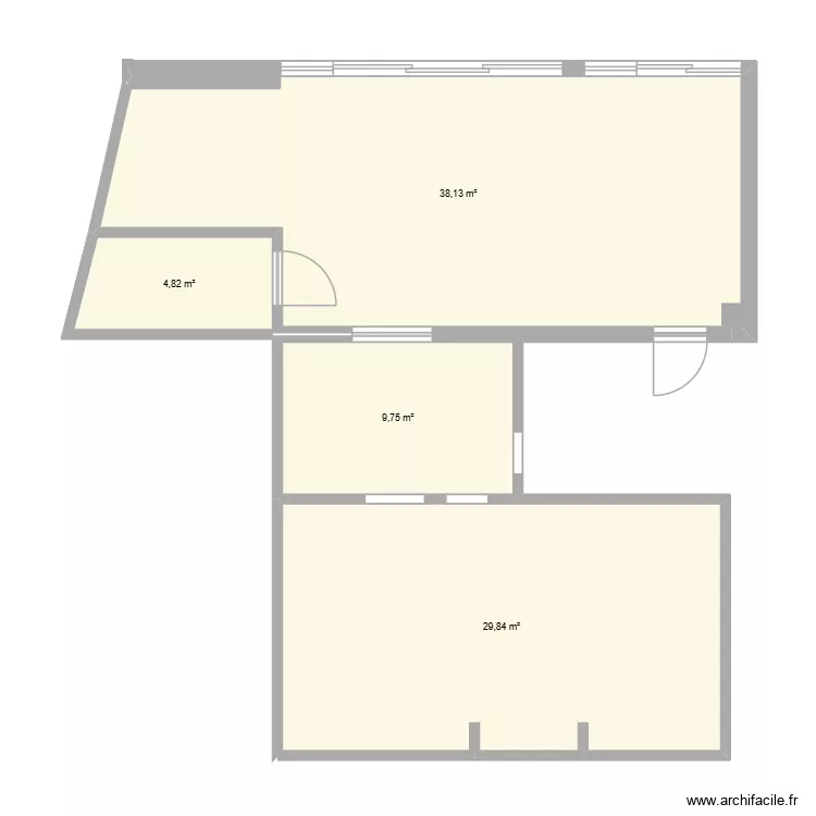 RDC. Plan de 4 et 83 m² RDC. Plan de 4 et 83 m²
