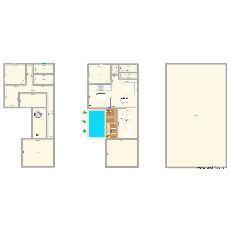 Maison Polyclinique. Plan de 13 pièces et 651 m2