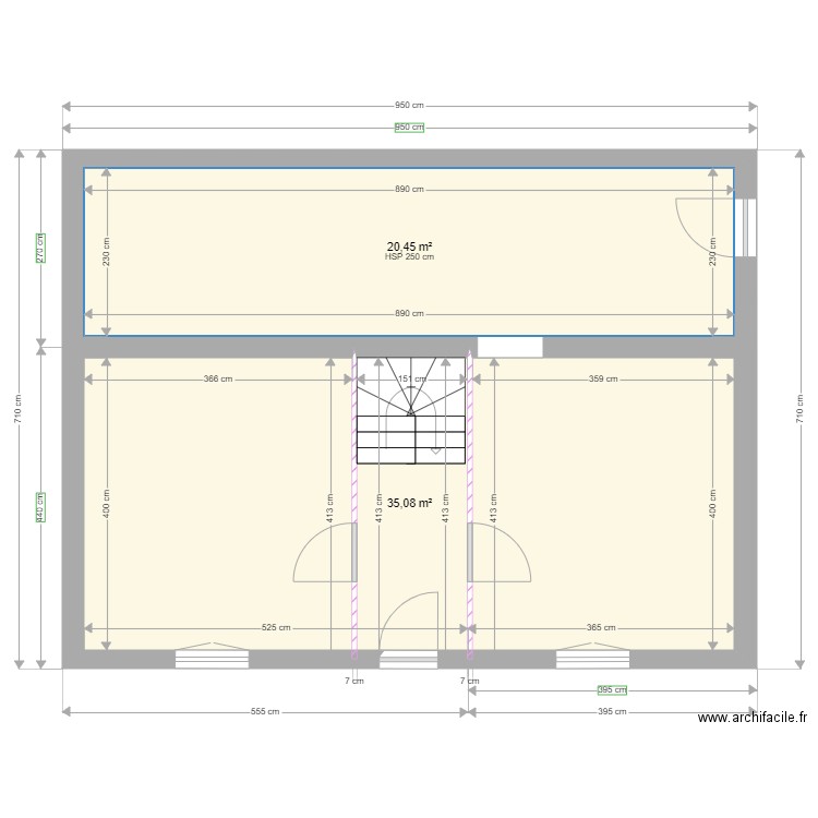 Maison SPDC INITIAL A. Plan de 2 pièces et 56 m2