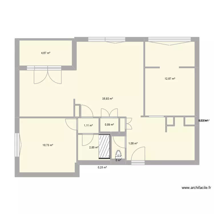 CAUZEAU. Plan de 13  et 71 m²