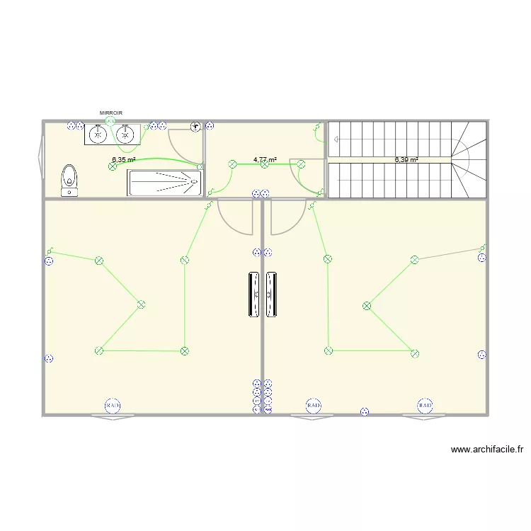 PLAN   R+1 CRESPY LAURA. Plan de 5  et 67 m²