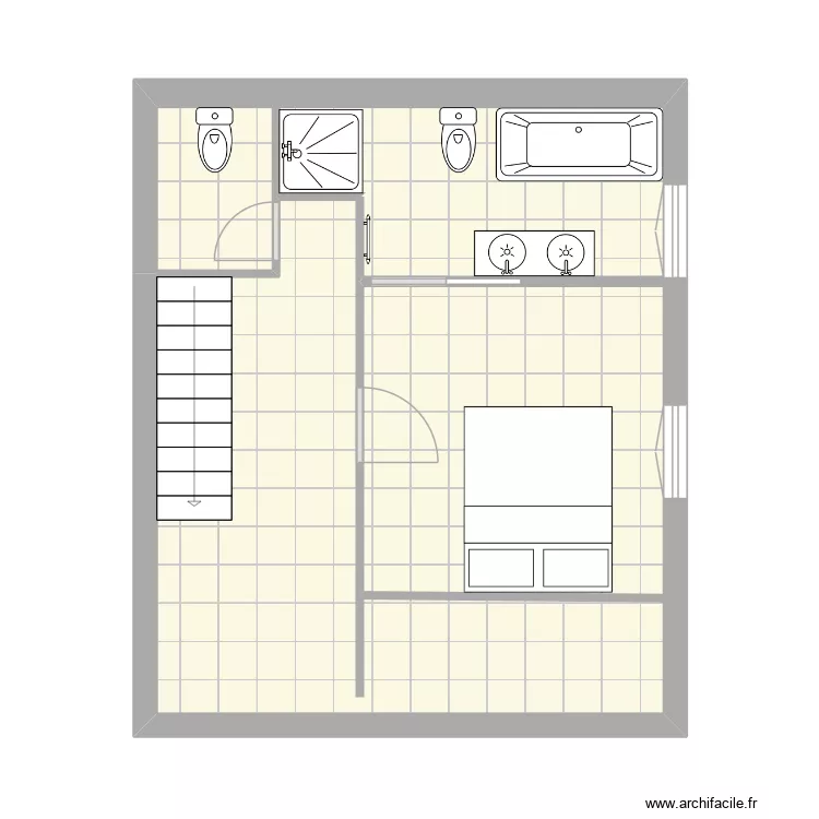Elise Quentin. Plan de 1  et 34 m²