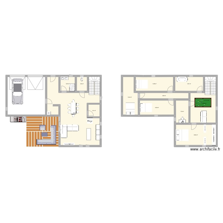 Maison plan Allan. Plan de 12 pièces et 177 m2