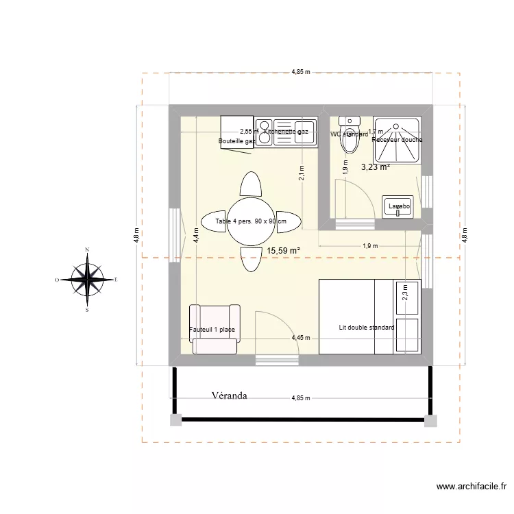 Studio gardien. Plan de 