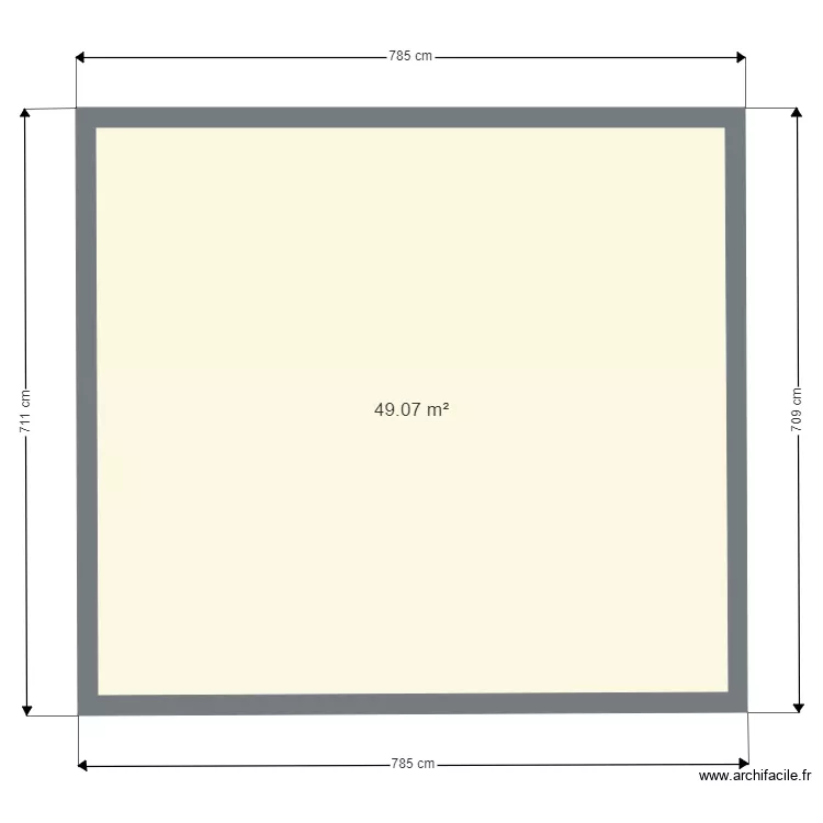 foyer extention. Plan de 1  et 49 m²