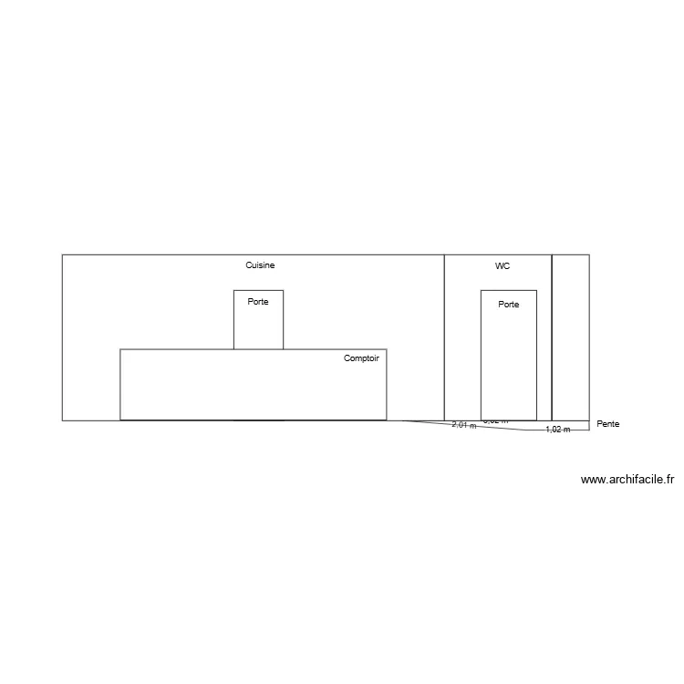 PLAN DE COUPE SANS TABLE ET CHAISE. Plan de 