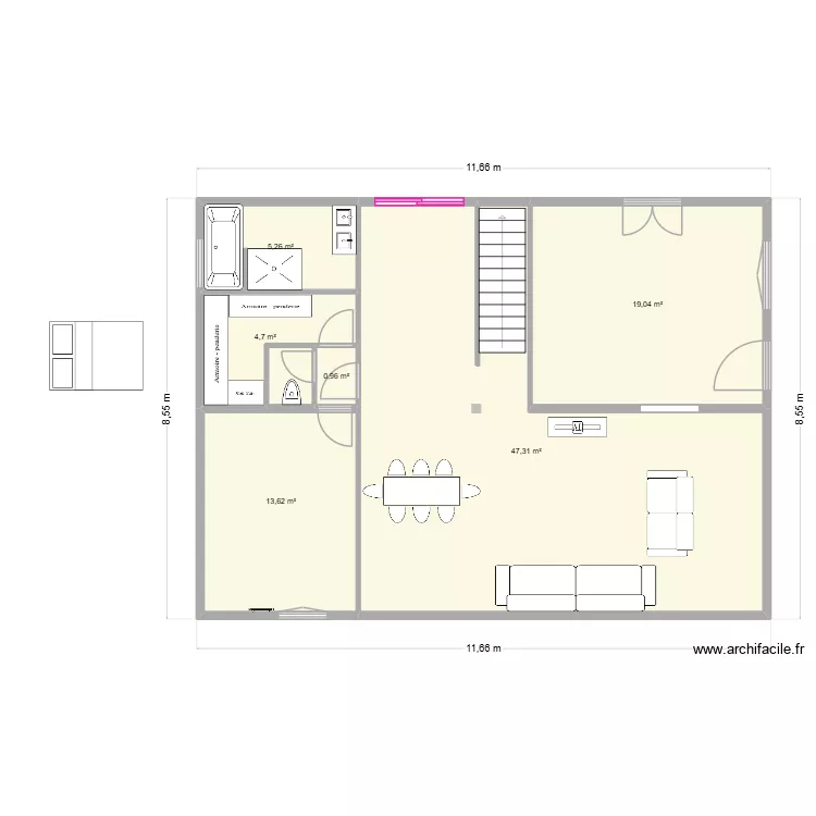 UR ONEA ETAGE apres travaux V7. Plan de 