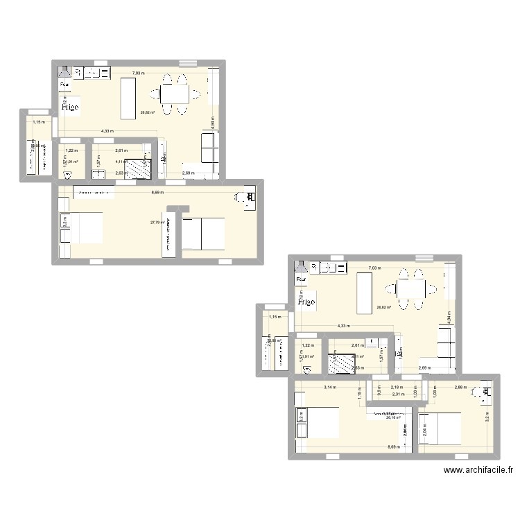 Vitry. Plan de 10 pièces et 126 m2