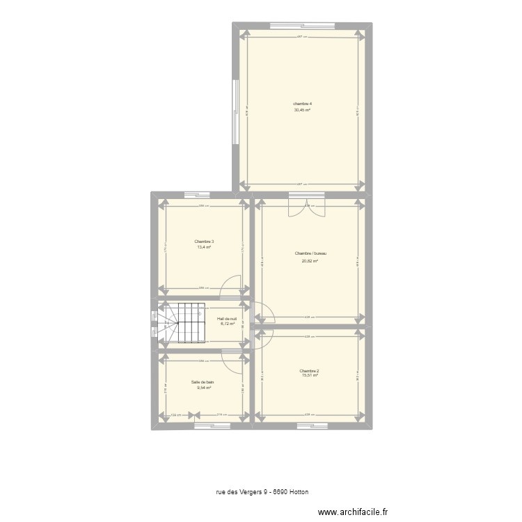 vergers 9 hotton 2e. Plan de 6 pièces et 96 m2