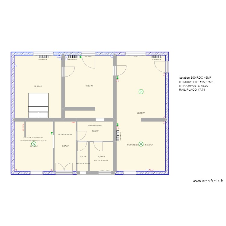 PERROTIN ELEC. Plan de 8 pièces et 104 m2