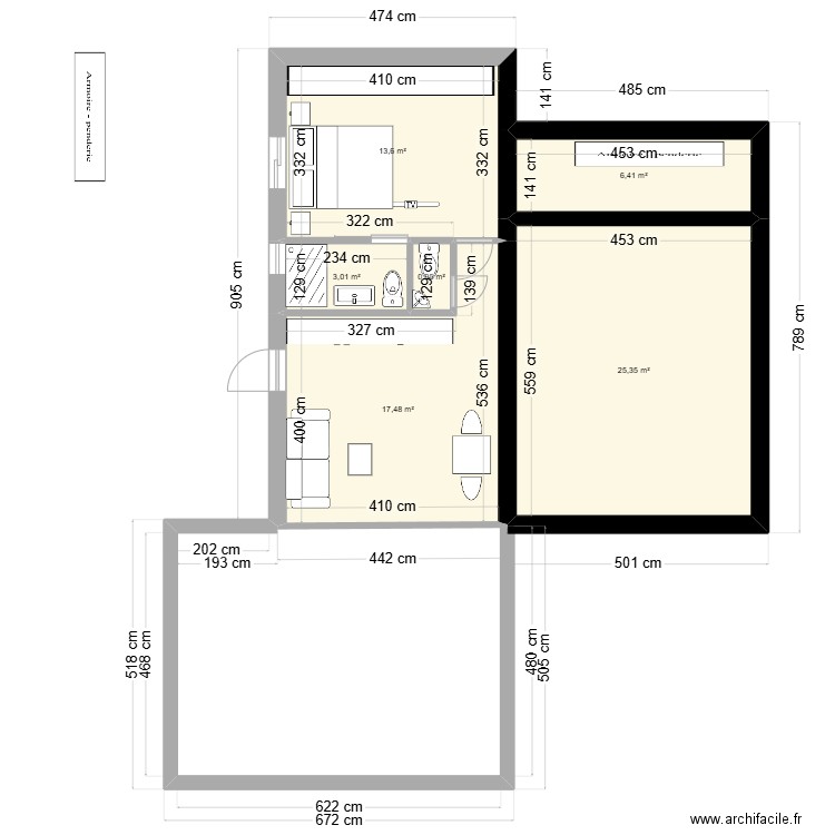Alba pour revente rdj 4. Plan de 6 pièces et 67 m2