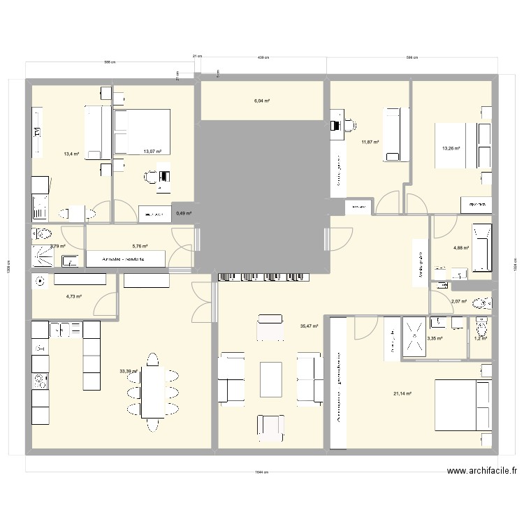 CVP PP - R. des Fleurs - 31.12.2023 3. Plan de 19 pièces et 195 m2