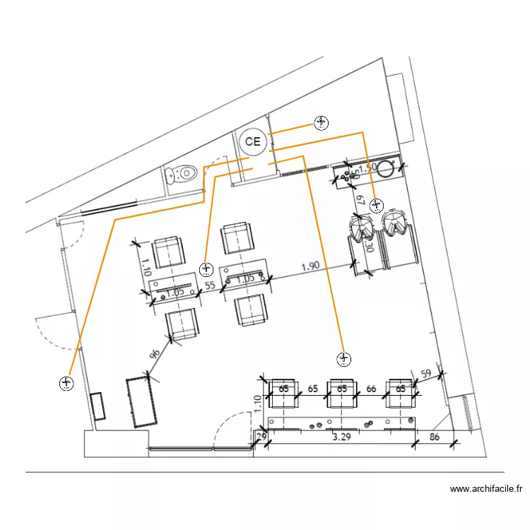 salon de coiffure 1. Plan de 