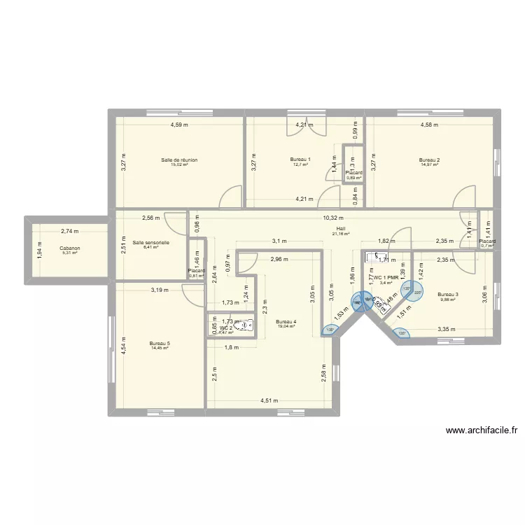 Plan ASF85. Plan de 14  et 126 m²
