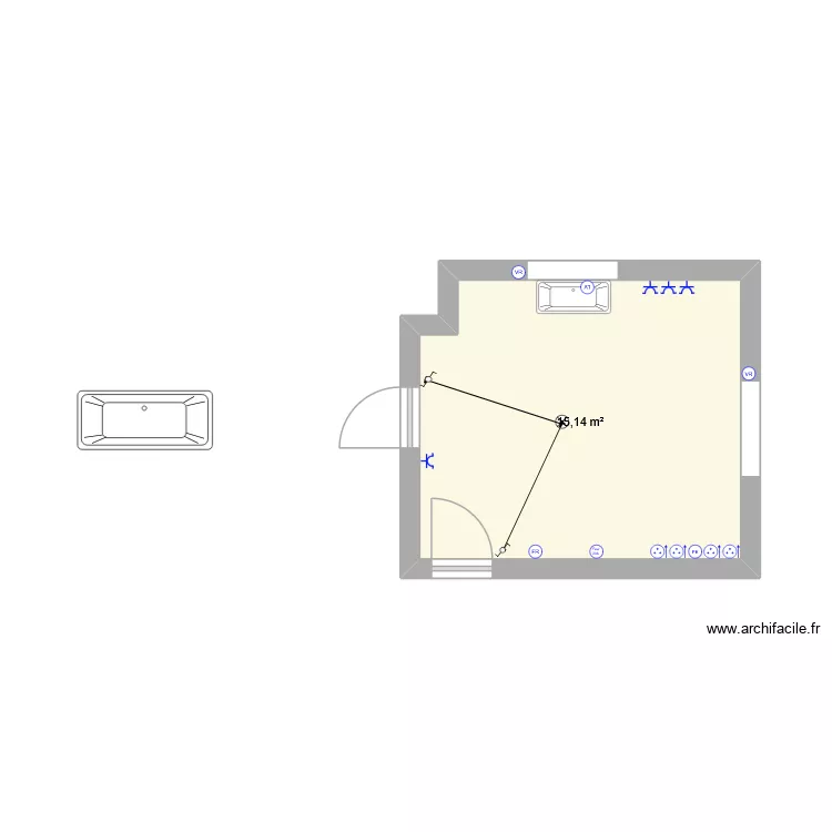 maison. Plan de 1 Pièce et 15 m² maison. Plan de 1 Pièce et 15 m²