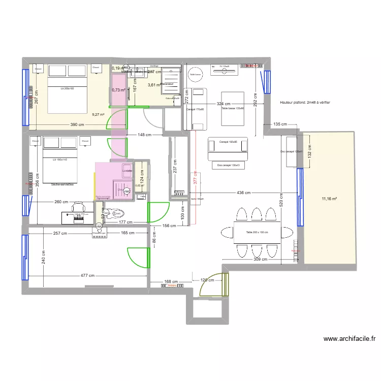 Appart Rossan T3_V2. Plan de Appart Rossan T3_V2. Plan de