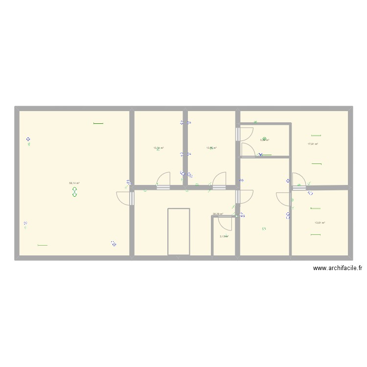 Maison Beauchamp electricité. Plan de 18 pièces et 325 m2