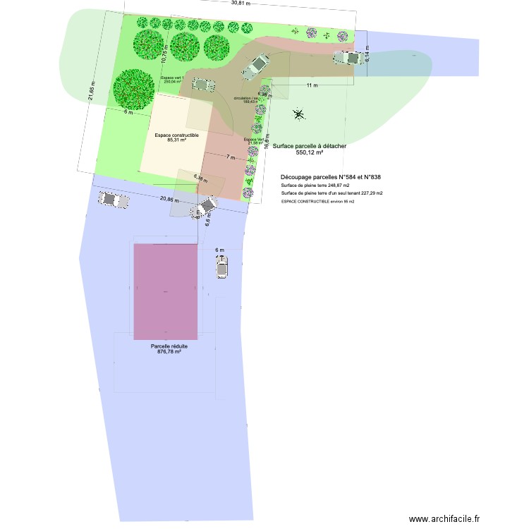 PLAN DECOUPAGE PARCELLE 01/24 VV. Plan de 1 pièce et 102 m2