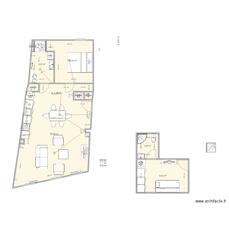 STUDIO BONSECOURS sdb amenage. Plan de 0 pièce et 0 m2