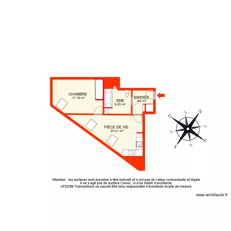 BI 36665. Plan de 7 Pièces et 64 m² BI 36665. Plan de 7 Pièces et 64 m²