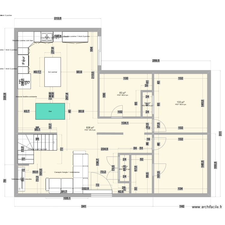 MARKPOU_2. Plan de 5 pièces et 99 m2