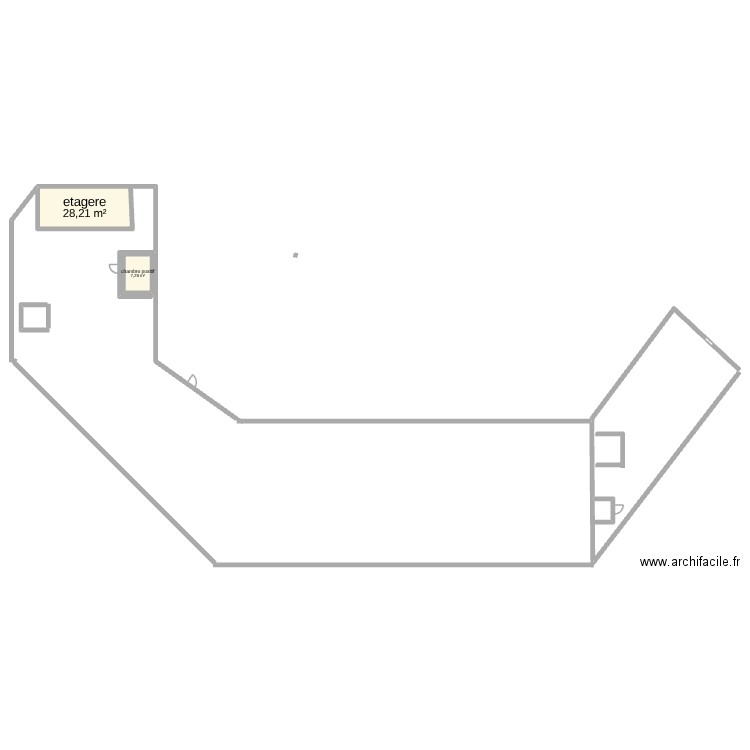 reserve. Plan de 2 pièces et 36 m2