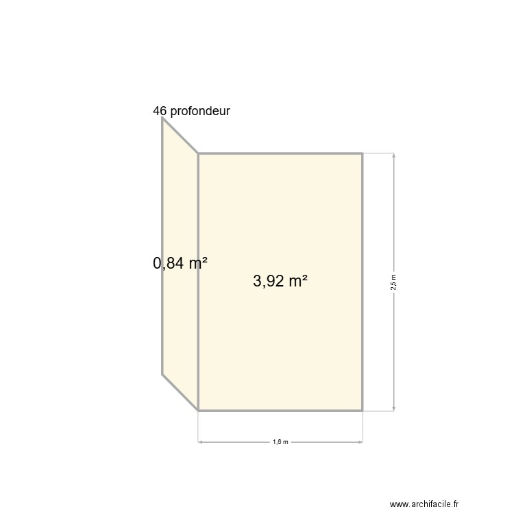 meuble 1. Plan de 2 pièces et 5 m2