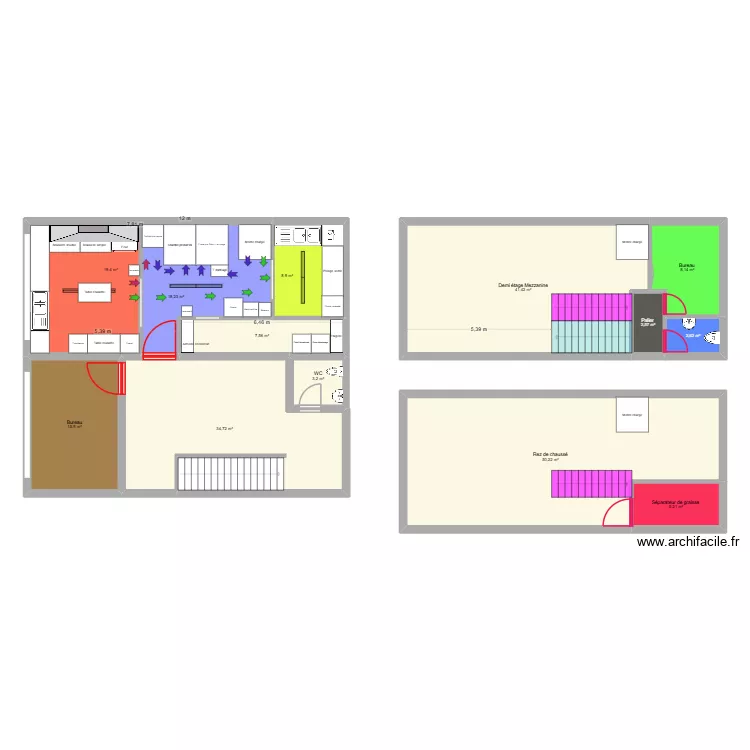 Local Payerne-v8. Plan de 13  et 218 m²