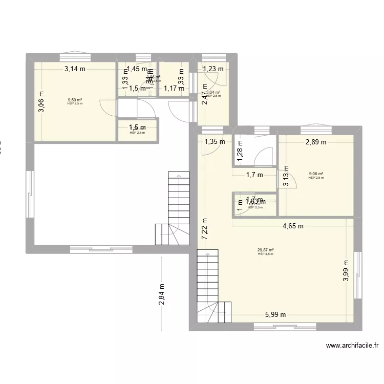 Maison Esquibien etage. Plan de 