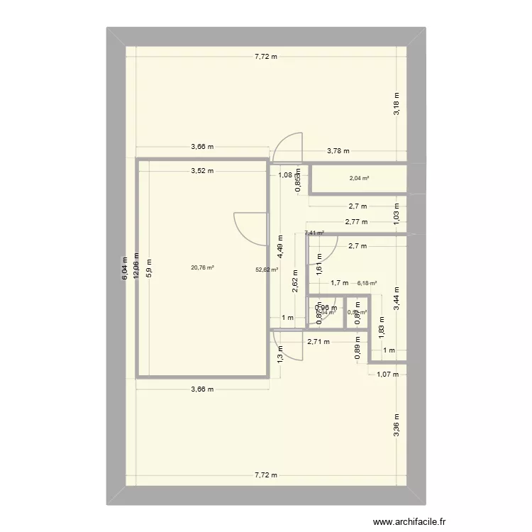 COMBLE. Plan de 7 et 90 m² COMBLE. Plan de 7 et 90 m²