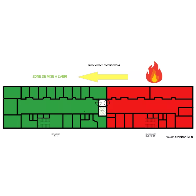 ROSIERS / ELSA 1ER ETAGE EVACUATION 2. Plan de 