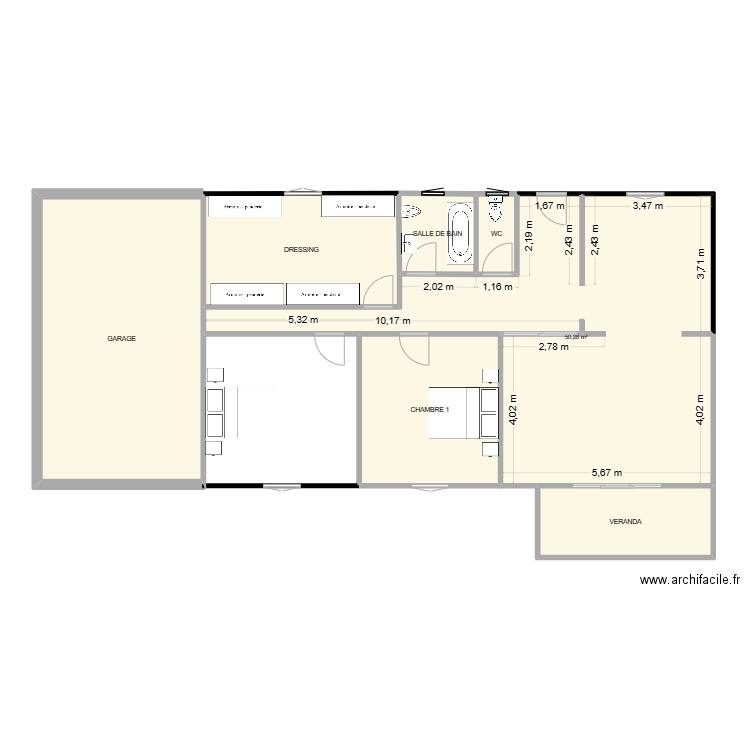 grazailles 190525. Plan de 7 pièces et 129 m2
