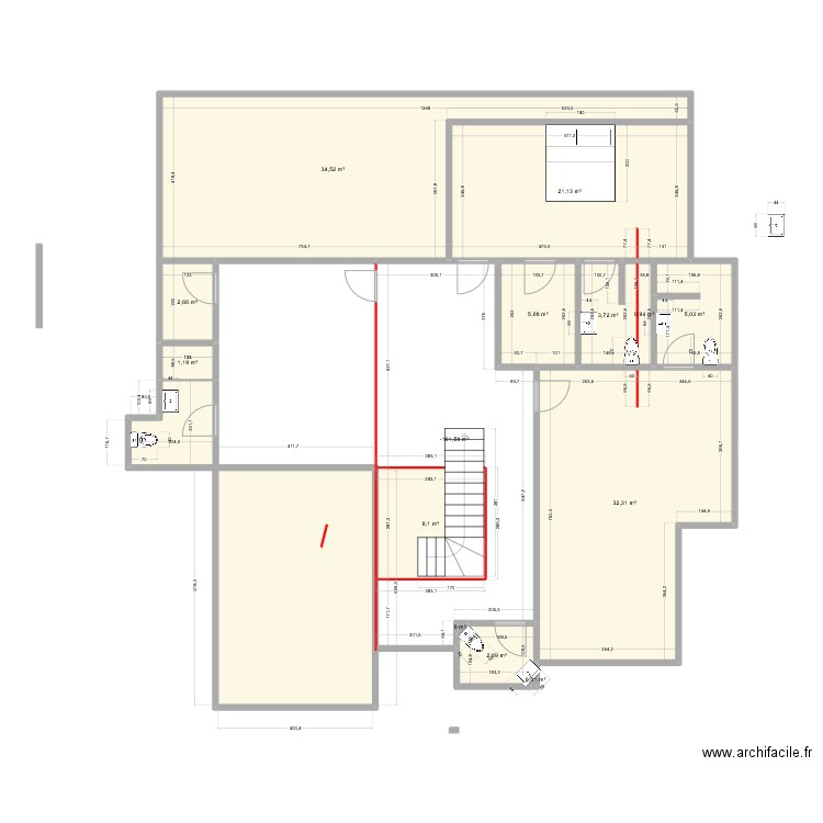 PLAM DE MAS  13. Plan de 14 pièces et 146 m2