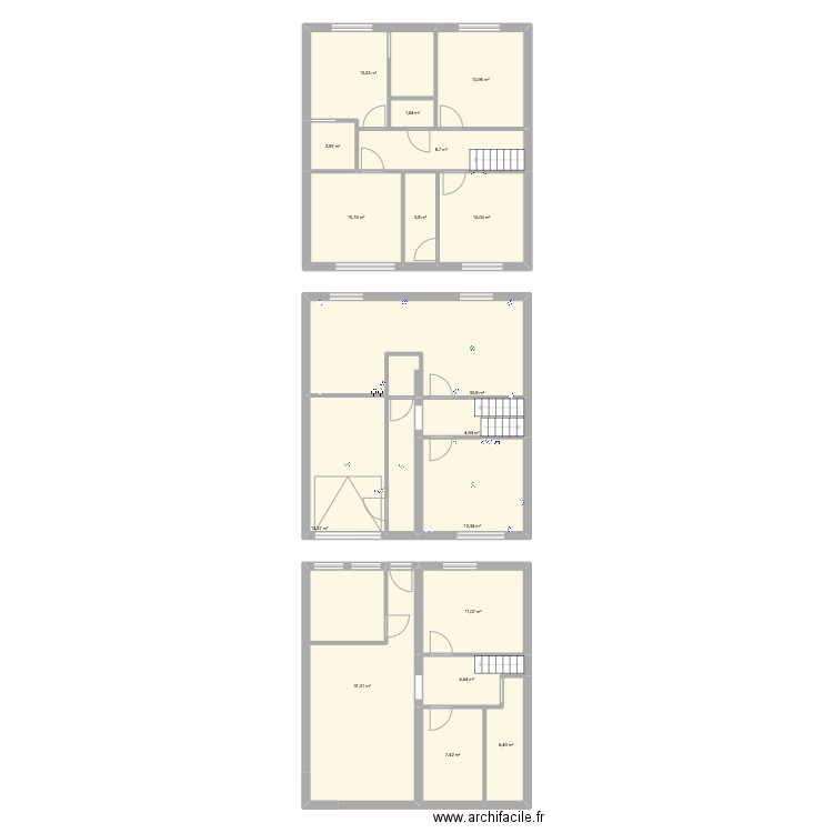 Plan éléctrique RDC. Plan de 17 pièces et 184 m2