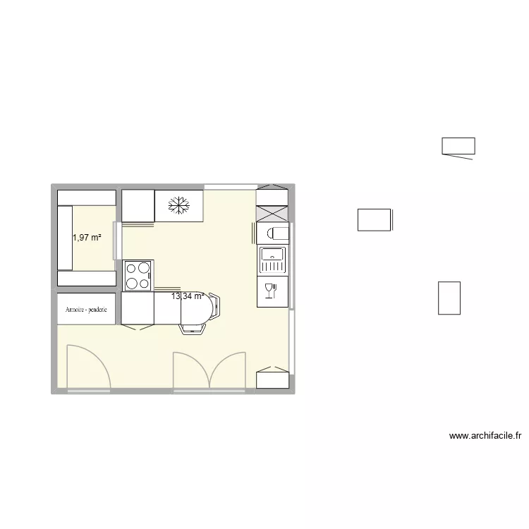 Cuisine Aix2. Plan de 