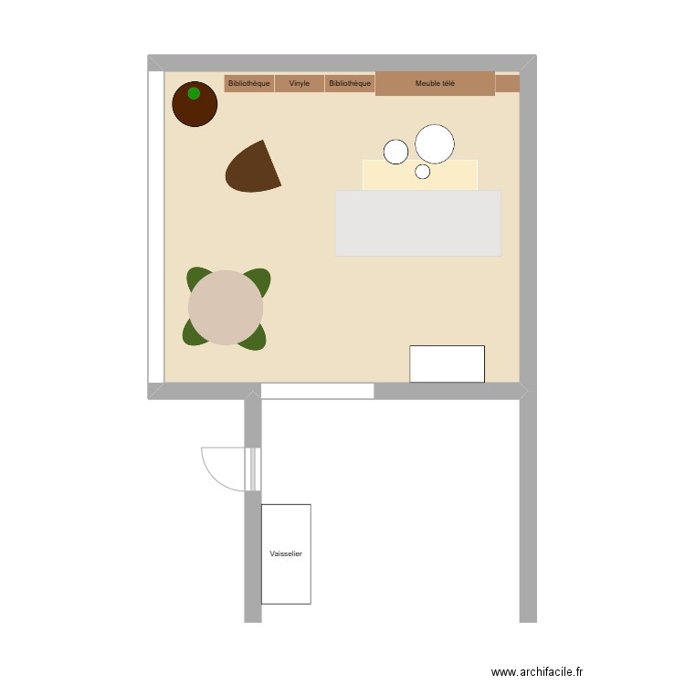 Sheyshey. Plan de 1 pièce et 28 m2