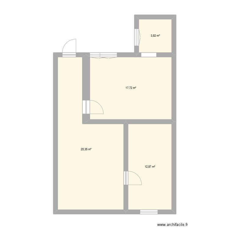 RDC 10 AP. Plan de 4 pièces et 60 m2