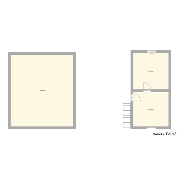 3 ème cruseille .ArchiFacile. Plan de 3 pièces et 84 m2