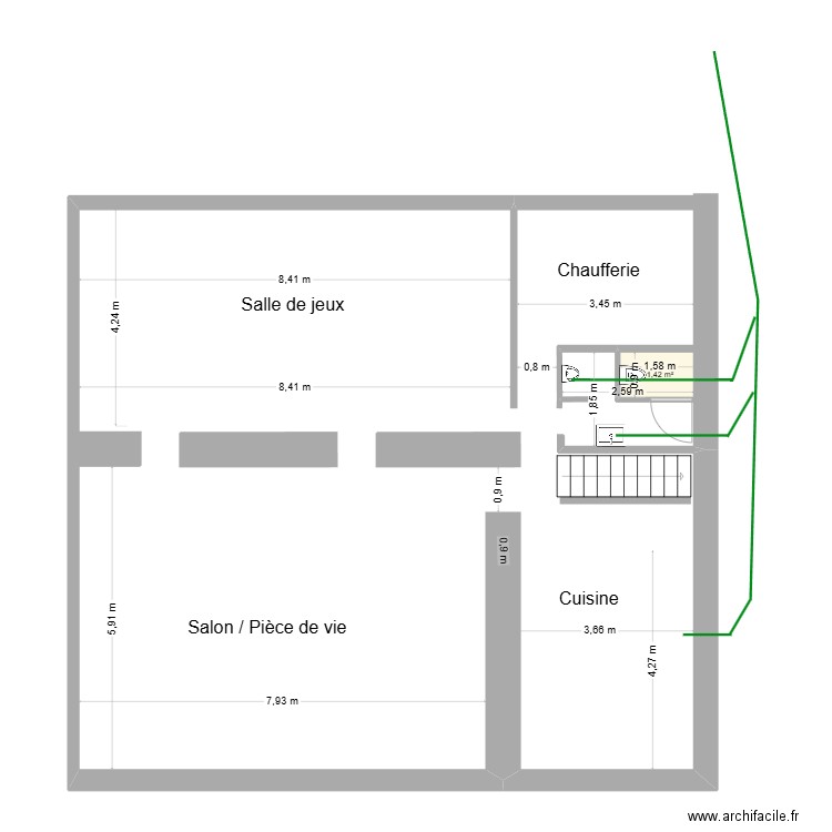 domaine de la richetiere rdc badreau. Plan de 1 pièce et 1 m2