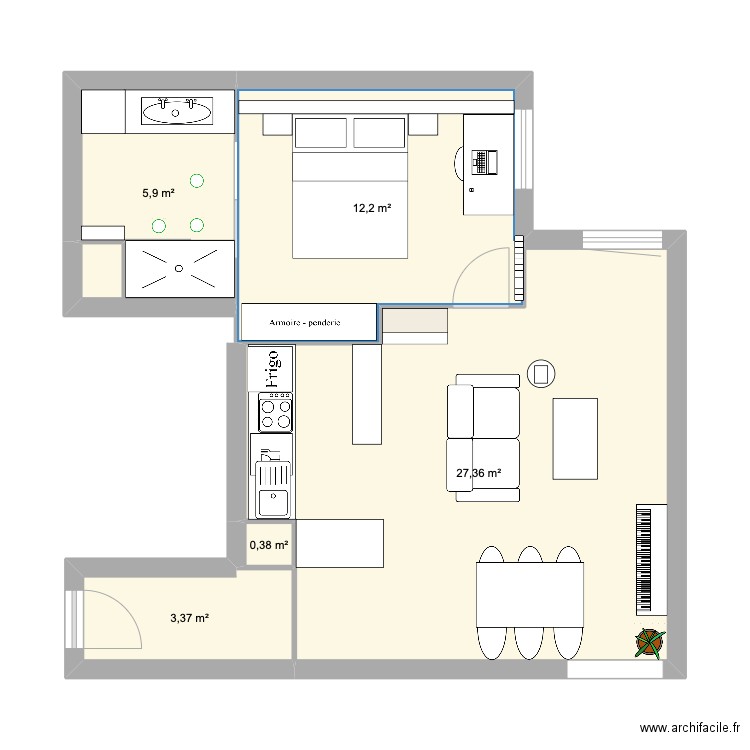 Appart Gabriel Peri. Plan de 0 pièce et 0 m2