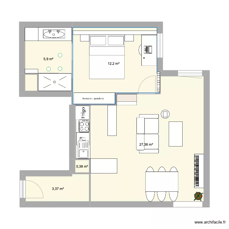 Appart Gabriel Peri. Plan de 