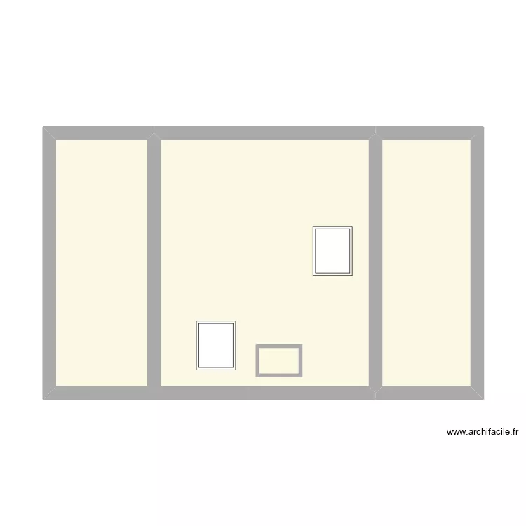 Cottage combles. Plan de 3  et 41 m²